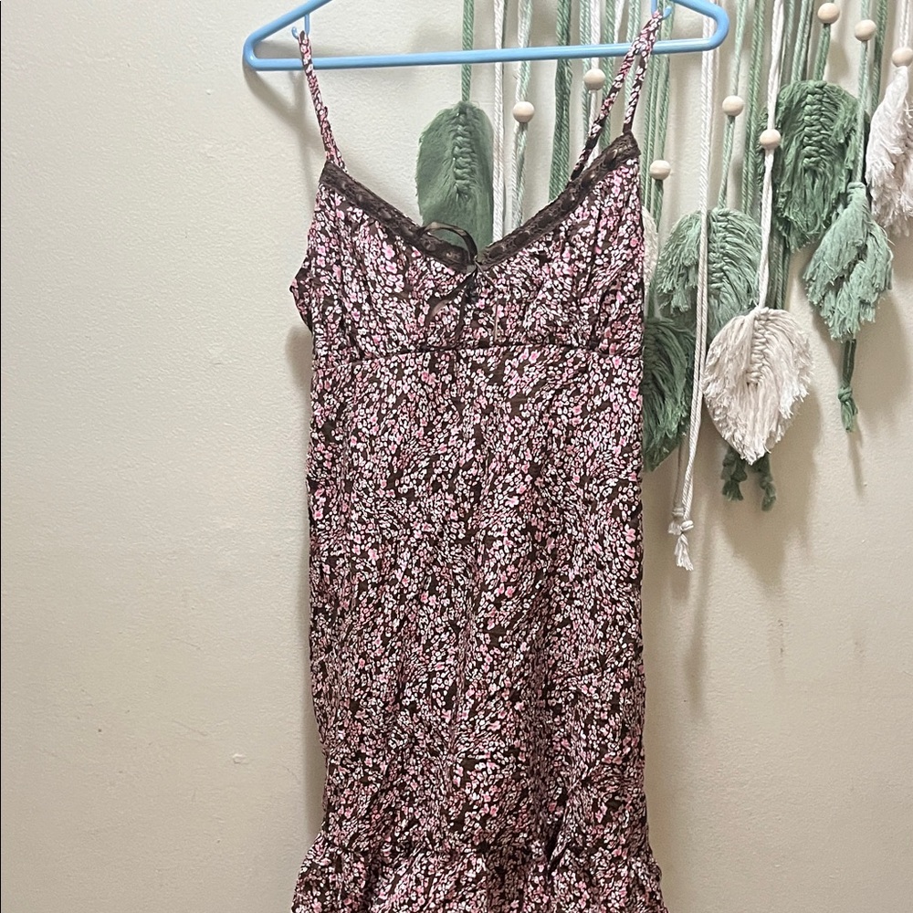 No Boundaries Brown Floral Dress